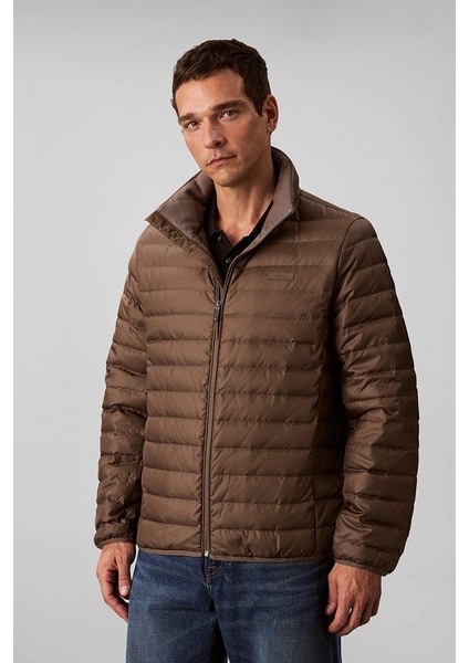 Erkek Hafif Naylon Kapitone Şişme Gri Ceket LV04LC506G-PDK