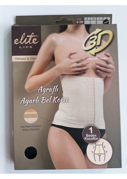 Agraflı Bel Korse Xl Beden (Siyah Renk) fiyatları