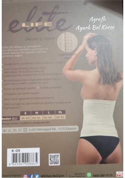 Siyah Renk Agraflı Ayarlı Bel Korse modelleri
