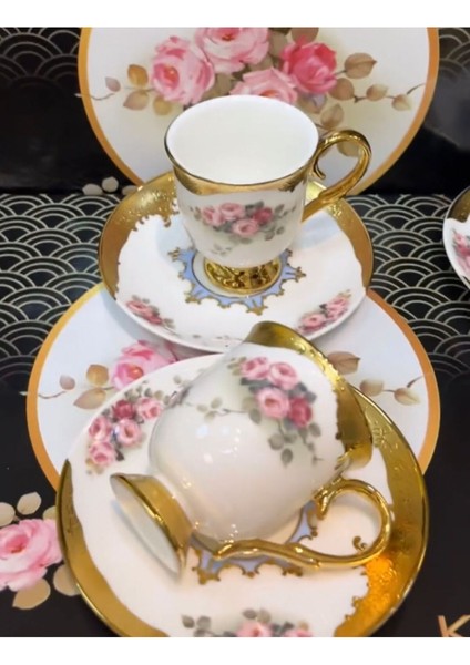 Renkli 6'lı Ayaklı Fincan Takımı, Zarif ve Şık Tasarım modelleri