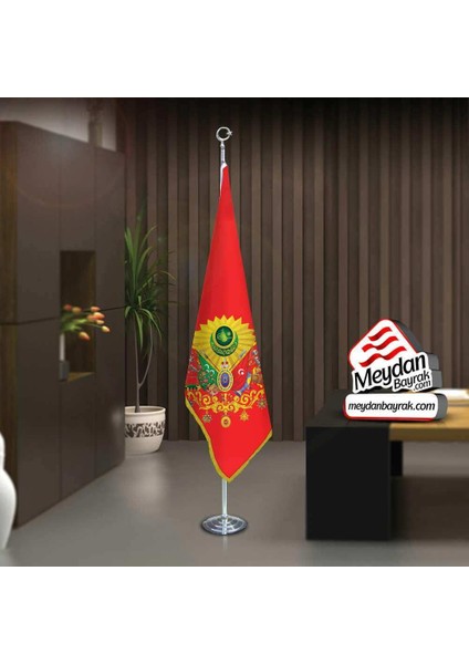 Osmanlı Imparatorluğu Kırmızı Bayrak Ofis Makam -Toplantı Odaları -Direkli -Saçaklı Makam Bayrağı