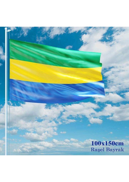Gabon Bayrağı - 100x150 cm (1 metre x 1,5 metre) - Raşel Kumaş