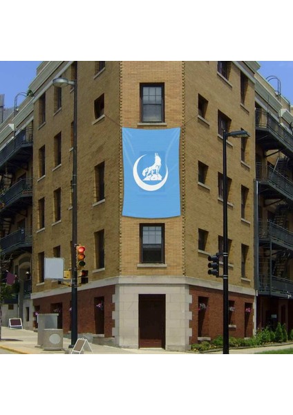 Mavi Bozkurt Hilal Bayrak (200X300 Cm) Raşel Kumaş