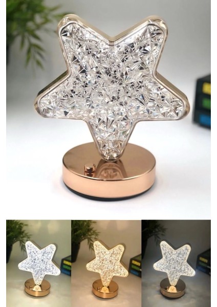 Renkli Yuvarlak LED Gece Lambası, Dokunmatik, Şarjlı, Masa ve Yatak Yanı Işık