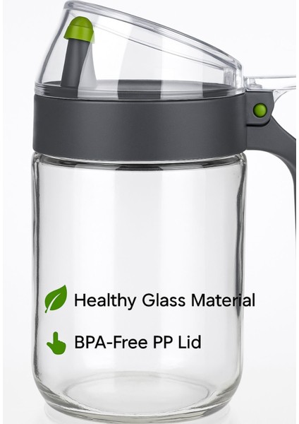 660 ml Şeffaf Cam Yağdanlık – Zeytinyağı, Sirke, Nar Ekşisi Için Ideal Antrasit indirimleri