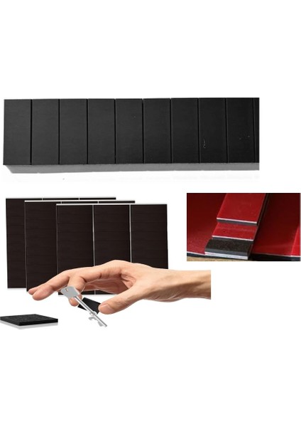 Dekorasyon Köpük Yapışkanlı Mıknatıs Magnet, 2x1 cm Güçlü Çok Amaçlı Süsleme Mıknatısı