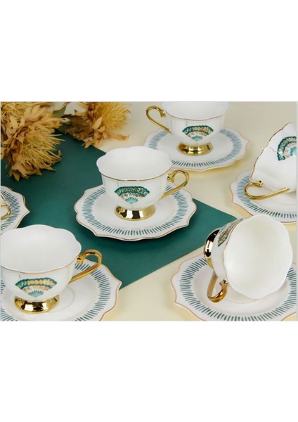 Yeşil 6'lı Nescafe Takımı VOGUE-280, Şık ve Kullanışlı Kahve Seti