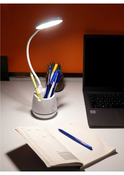 Şarjlı LED Masa Lambası, Ayarlanabilir Işık, Kalemlik ve Telefon Standı ile Okuma Keyfi modelleri