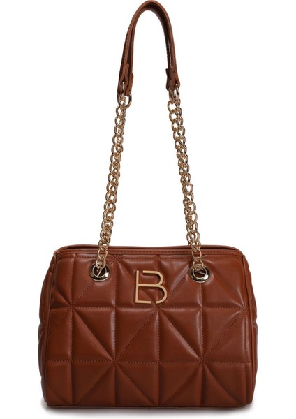 Kapitone Desenli Kadın El ve Omuz Çantası, Şık ve Kullanışlı Kahverengi Tasarım