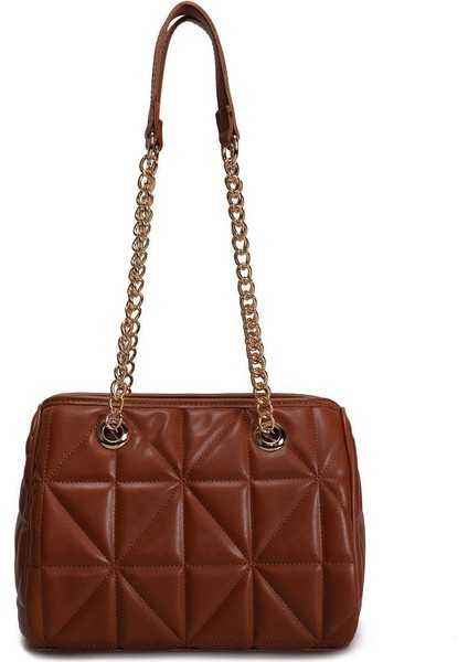 Kapitone Desenli Kadın El ve Omuz Çantası, Şık ve Kullanışlı Kahverengi Tasarım indirimleri