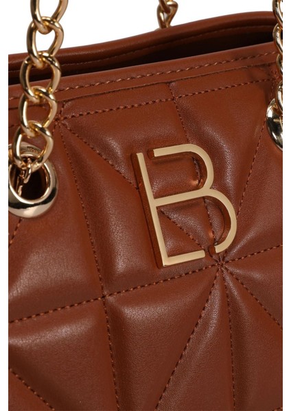 Kapitone Desenli Kadın El ve Omuz Çantası, Şık ve Kullanışlı Kahverengi Tasarım