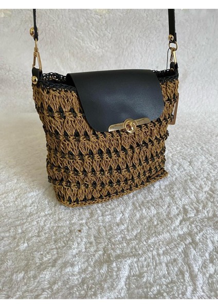 Hasır Kahverengi Omuz Çantası, Şık ve Doğal Tasarım ile Günlük Kullanım Için Ideal