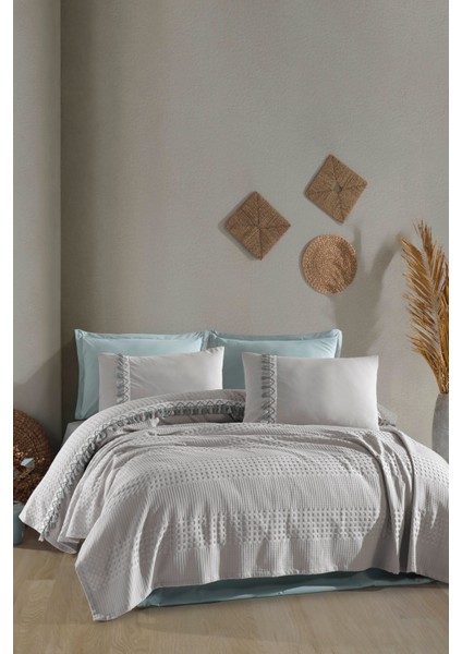 Çift Kişilik Butik Pike Takımı Bohemline V10 Açık Gri modelleri