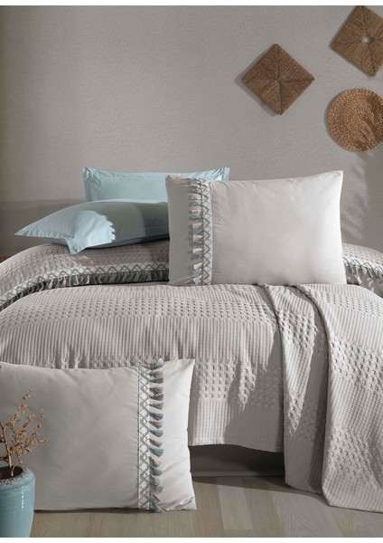 Çift Kişilik Butik Pike Takımı Bohemline V10 Açık Gri fırsatları