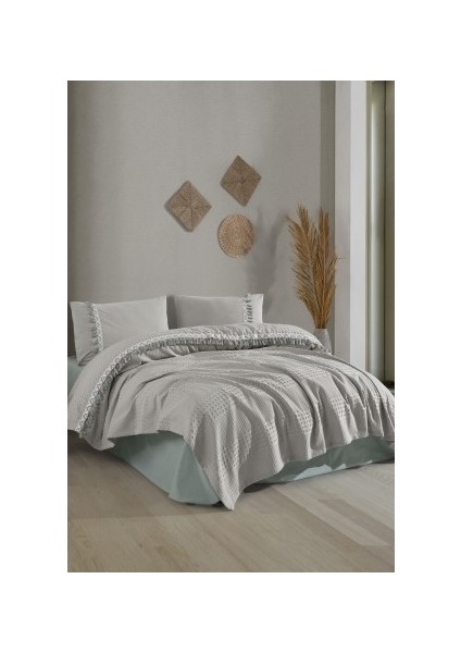 Çift Kişilik Butik Pike Takımı Bohemline V10 Açık Gri indirimleri