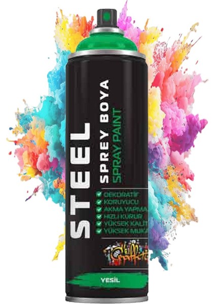 Sprey Boya 200 ml 1 Adet Hızlı Kuruyan Renkli Profesyonel Ahşap Plastik Demir Metal Cam Porselen Duvar Sprey Boya