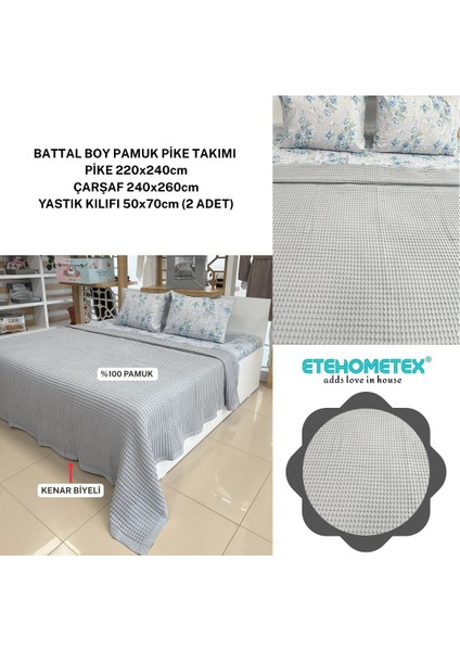 Etehometex Çift Kişilik Havuzlu Pike Takımı