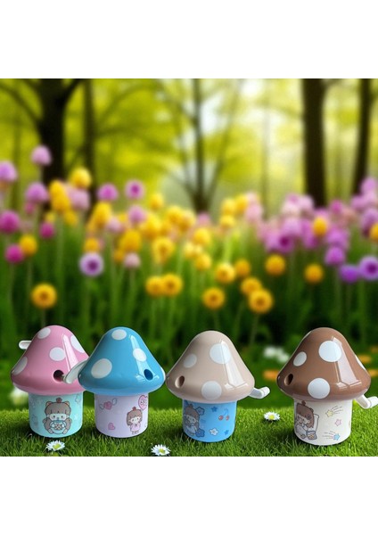 Sevimli Mantar Tasarımlı Kalemtraş, 4 Renk, Polka Noktalı, Çocuklar Için fırsatları