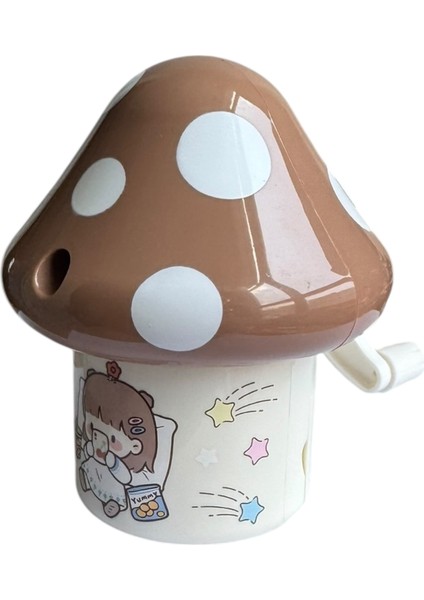 Sevimli Mantar Tasarımlı Kalemtraş, 4 Renk, Polka Noktalı, Çocuklar Için indirimleri