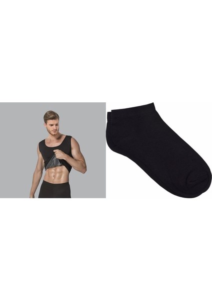 Fit ve Sağlıklı Bir Beden Erkek Sauna Atlet Babet Çorap Hediyeli