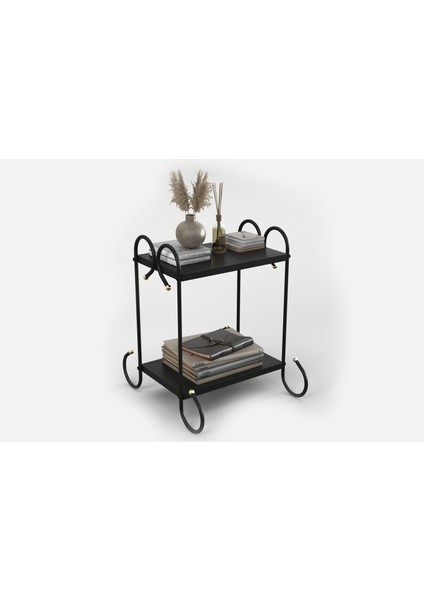 Truva Retro Ferforje Metal Komodin Siyah modelleri