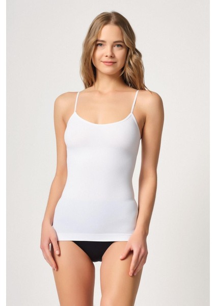 Kadın Siyah Dikişsiz Ince Askılı Atlet Korse