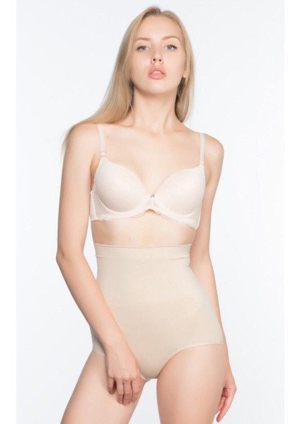 Kadın Bej Yüksek Bel Slip Korse