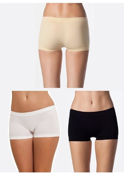 3'lü Kadın Taktel Dikişsiz Mini Şort 2008