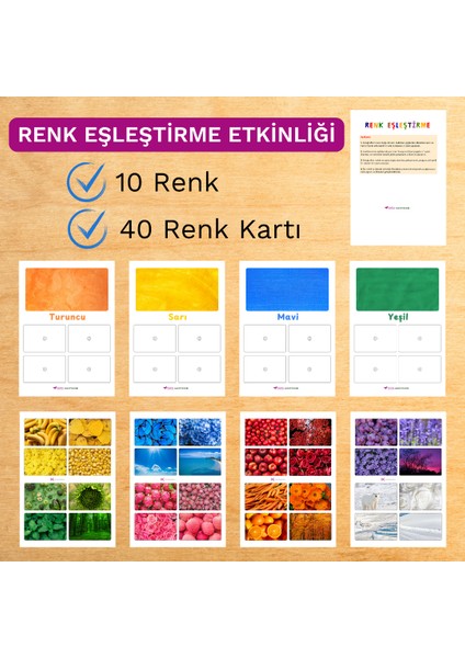 Renk Eşleştirme Oyunu – Dikkat ve Renk Algısı Etkinliği (3+ Yaş) – Renk Algısını Güçlendiren Sınıflandırma Oyunu – Montessori Renk Sınıflandırma Seti fırsatları