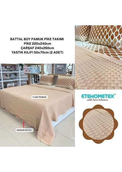 Etehometex Çift Kişilik Havuzlu Pike Takımı