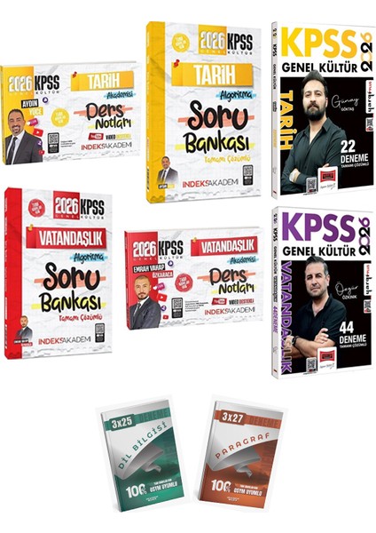 Anla Kazan 2026 Kpss Tarih ve Vatandaşlık Indeks Video Ders Notu + Soru + Yargı Deneme 8 Li Set