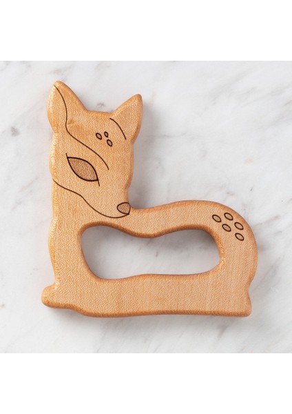 Hobi Baby Ceylan Figürlü Organik Ahşap Diş Kaşıyıcı