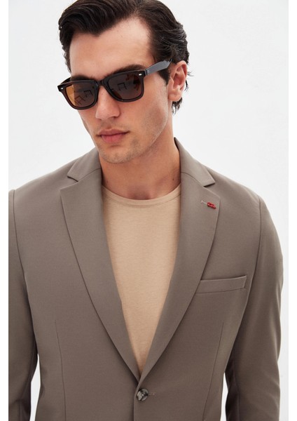 Slim Fit Vizon Düz Kumaş Ceket fiyatları