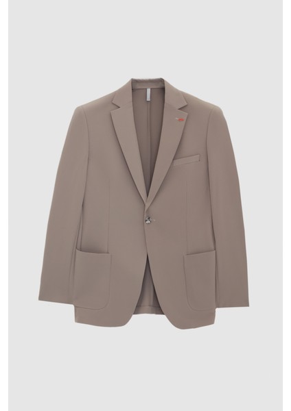 Slim Fit Vizon Düz Kumaş Ceket indirimleri
