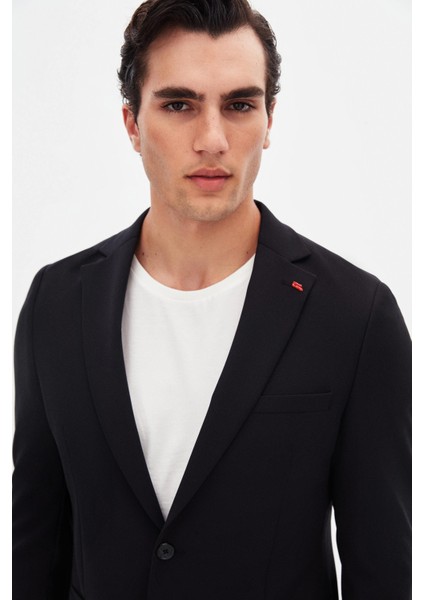 Slim Fit Siyah Düz Takim Elbise modelleri