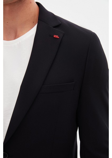 Slim Fit Siyah Düz Takim Elbise fırsatları
