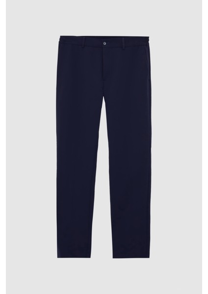 Slim Fit Lacivert Düz Takim Elbise