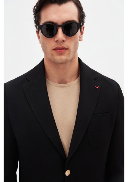 Ds Damat Regular Fit Siyah Armürlü Kumaş Ceket fiyatları