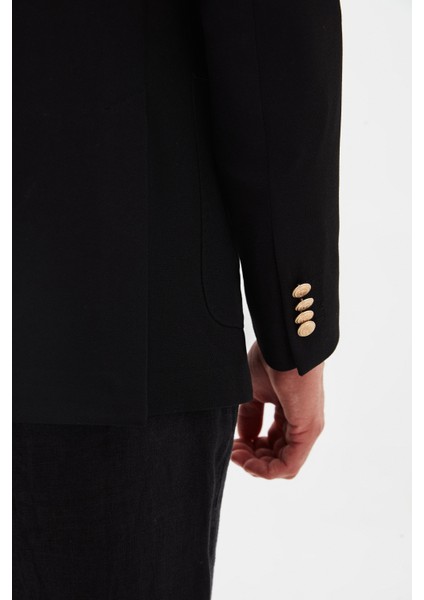 Ds Damat Regular Fit Siyah Armürlü Kumaş Ceket fırsatları