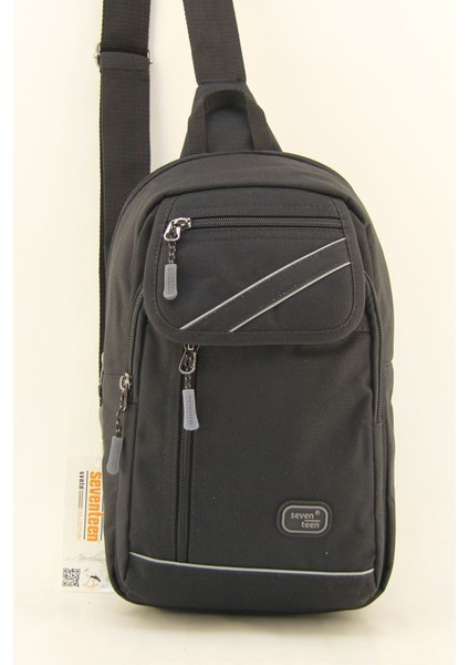 Gri ve Siyah Çizgili Küçük Çapraz Sırt Çantası, Su Geçirmez ve Çok Kullanışlı modelleri