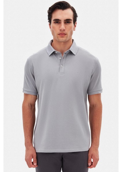 Ds Damat Regular Fit Gri Pike Dokulu T-Shirt 4HC146551001M