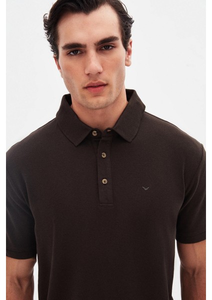 Ds Damat Regular Fit Kahverengi Pike Dokulu T-Shirt 4HC146551001M fiyatları