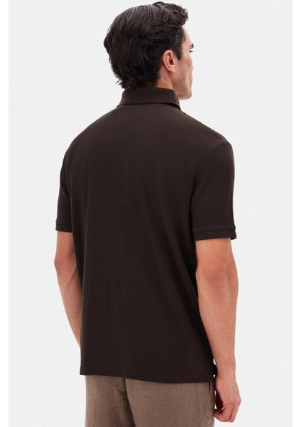 Ds Damat Regular Fit Kahverengi Pike Dokulu T-Shirt 4HC146551001M fırsatları