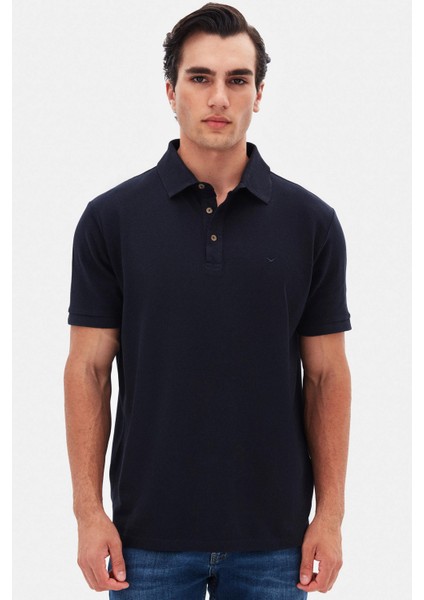 Ds Damat Regular Fit Lacivert Pike Dokulu T-Shirt 4HC146551001M