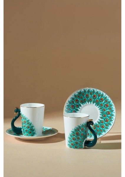 Yeşil 2'li Kahve Fincanı Seti, 90 Ml, Şık ve Kullanışlı Kahve Fincanları