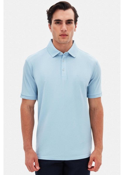 Ds Damat Regular Fit Açık Mavi Pike Dokulu T-Shirt 4HC146551001M modelleri