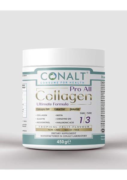 Pro All Collagen , Cildiniz ve Eklemleriniz için Özel Formüle Edilmiş , Tropikal Aroması İle Kötü Kolajen Tatlarına Son