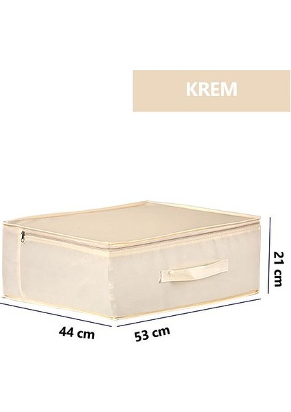 3'lü Set 53 x 44 x 21 cm Baza Altı & Dolap Içi Organizer, Yorgan & Yastık Düzenleyici Hurç Krem fiyatları
