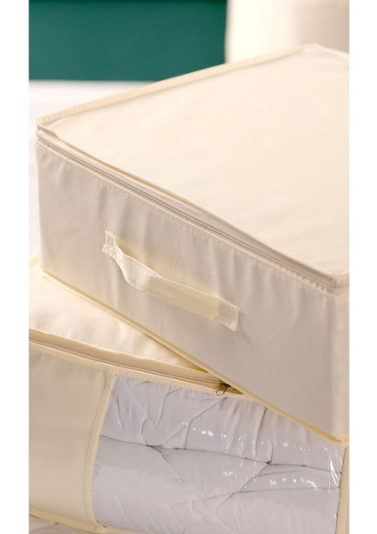 3'lü Set 53 x 44 x 21 cm Baza Altı & Dolap Içi Organizer, Yorgan & Yastık Düzenleyici Hurç Krem modelleri