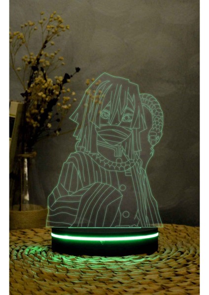 3D Renkli Dekoratif Gece Lambası, Anime Tarzı, Şık ve Kullanışlı Aydınlatma Seçeneği